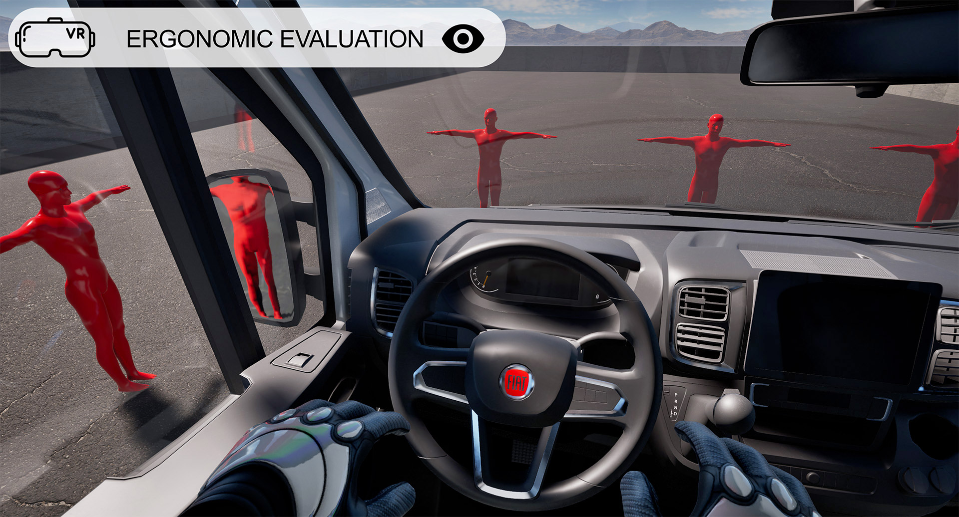 Simulazione di valutazione ergonomica in realtà virtuale all’interno di un veicolo Fiat